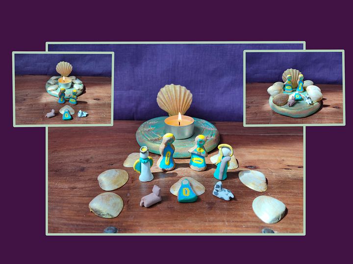 Set presépio dos oceanos, conjunto único e artesanal, suporte de vela product image (1)