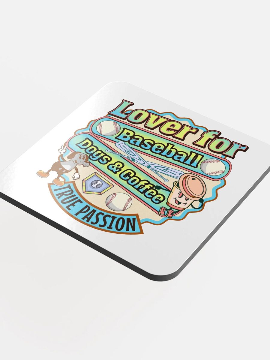 Lover For Baseball Dogs And Coffee Coaster Set product image (2)