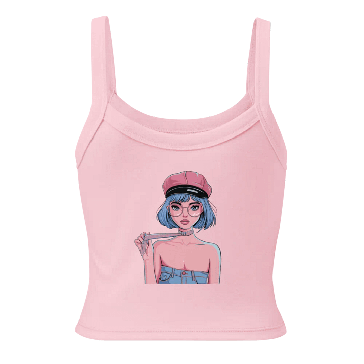 Chic Blue-Haired Girl Tank Top product image (2)