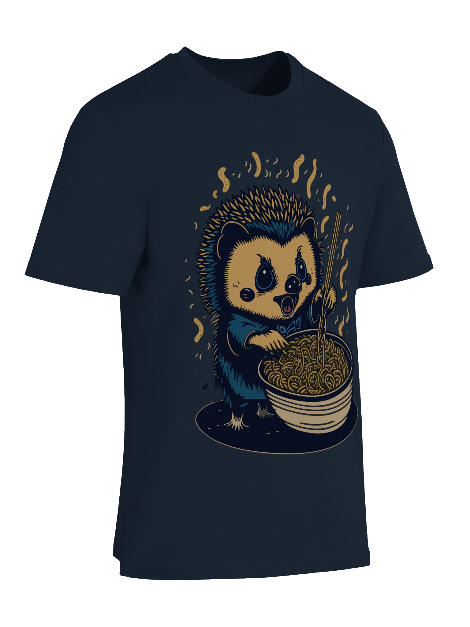 Whimsical Noodle Lover Hedgehog T-Shirt product image (58)