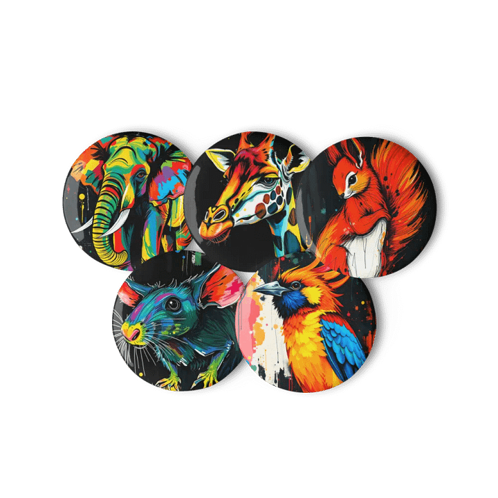 Vibrant animals Pin Button Set product image (3)