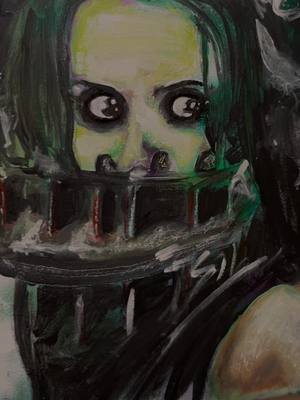 “I want to play a game… 🪚 Amanda Young in the reverse bear trap, with ‘Hello Zepp’ echoing through. Horror art + filters for that Saw vibe. 🎨” #Saw #AmandaYoung #HorrorArt #ReverseBearTrap #LemonsArtCo