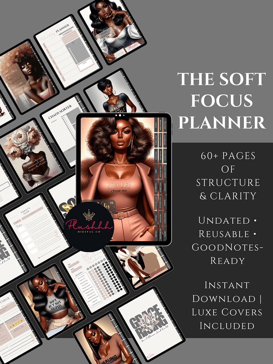 Soft Focus™ Digital Planner + Soul Notes System (24 Tabs + Bonus Covers) product image (3)
