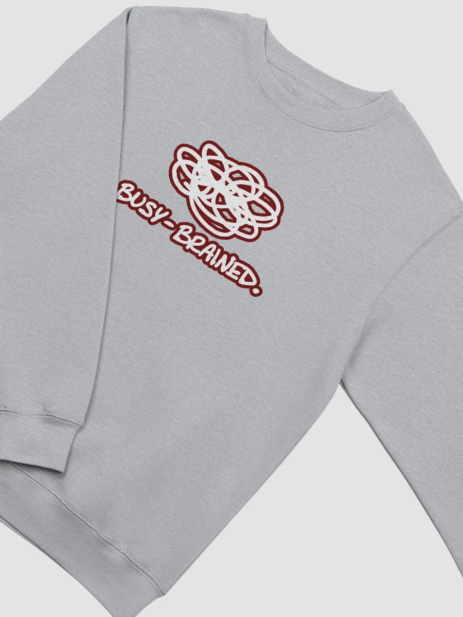 BUSY-BRAINED (lined design, #6D1616) printed crewneck product image (11)