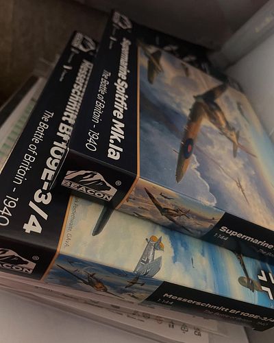 The latest releases of the @beacon_models Spitfire & Bf109 kits have arrived! I supported their most recent kickstarter with ...