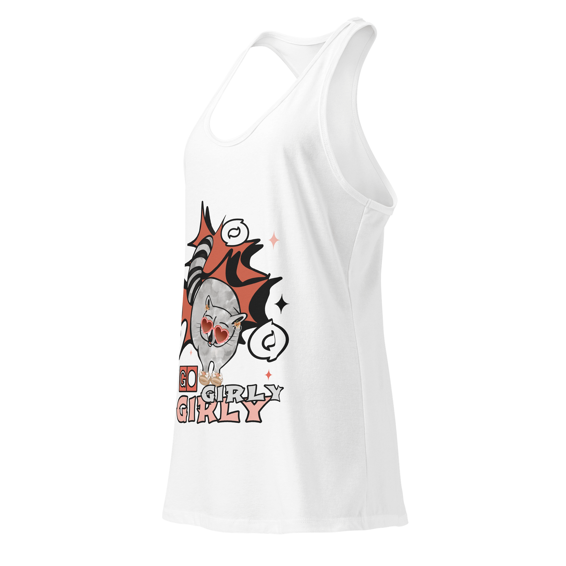 Girly Raccoon Racerback Tank product image (27)
