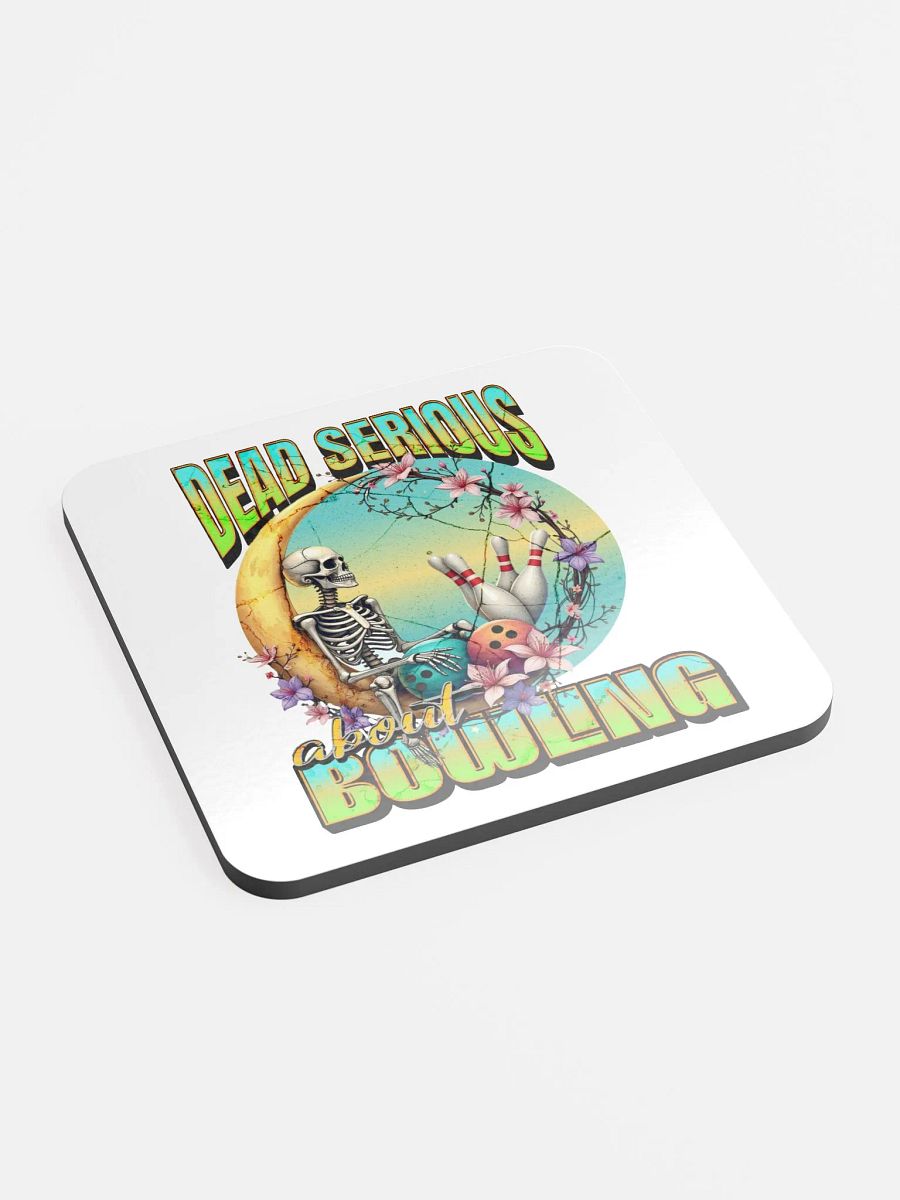 Dead Serious About Bowling Skeleton Glossed Cork Coaster product image (3)