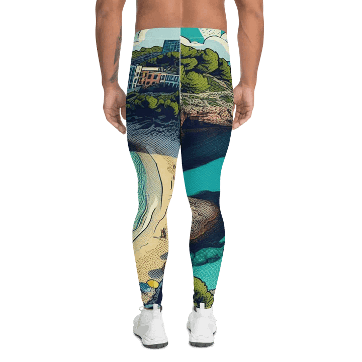 Coastal Comic Scene Men's Leggings | AI Design product image (2)