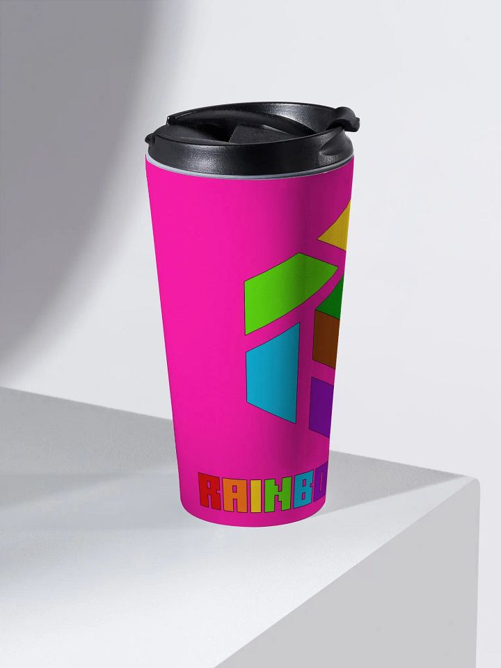 Rainbow Land Pink Stainless Steel Travel Mug product image (1)