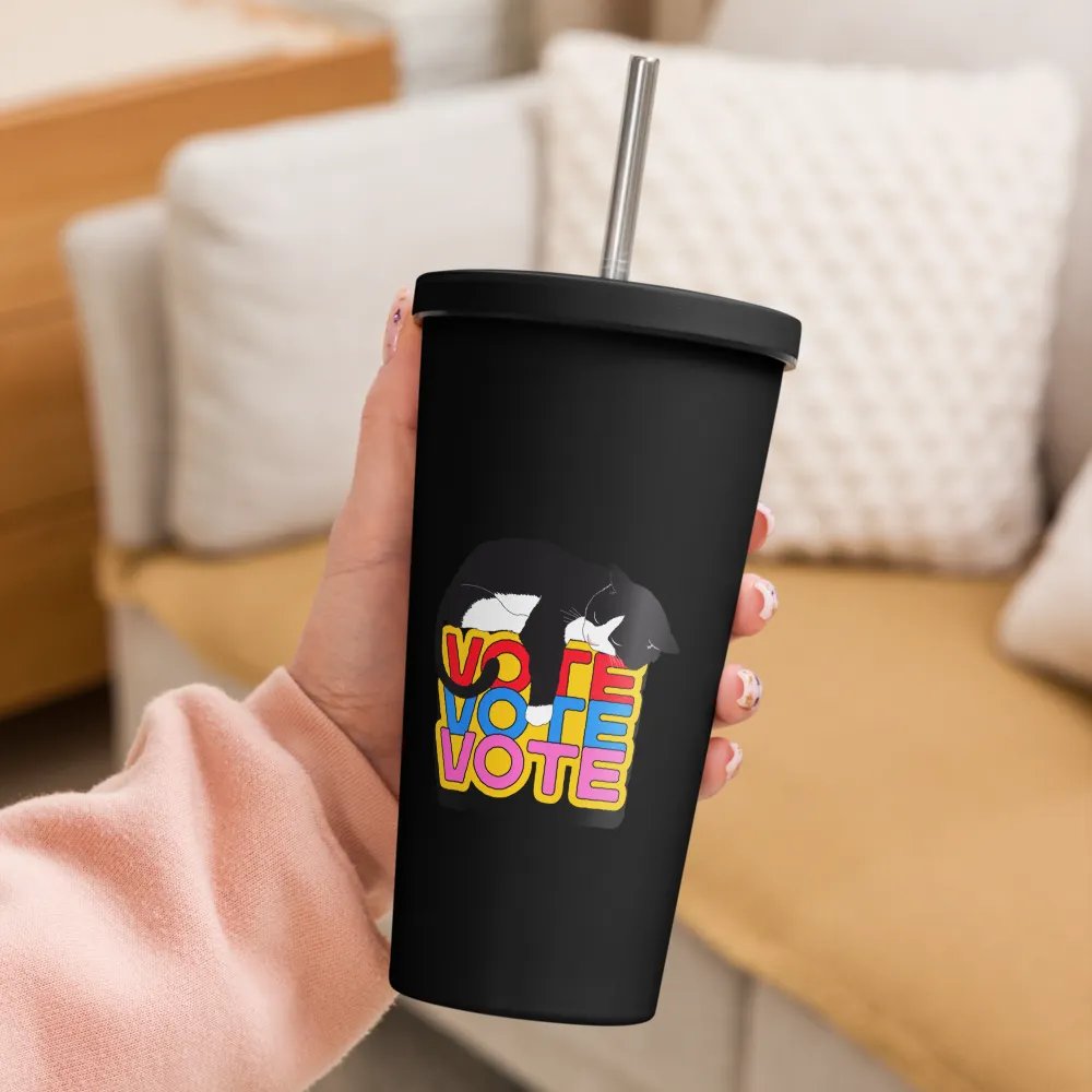 Slumbering Cat Vote Insulated Tumbler product image (4)