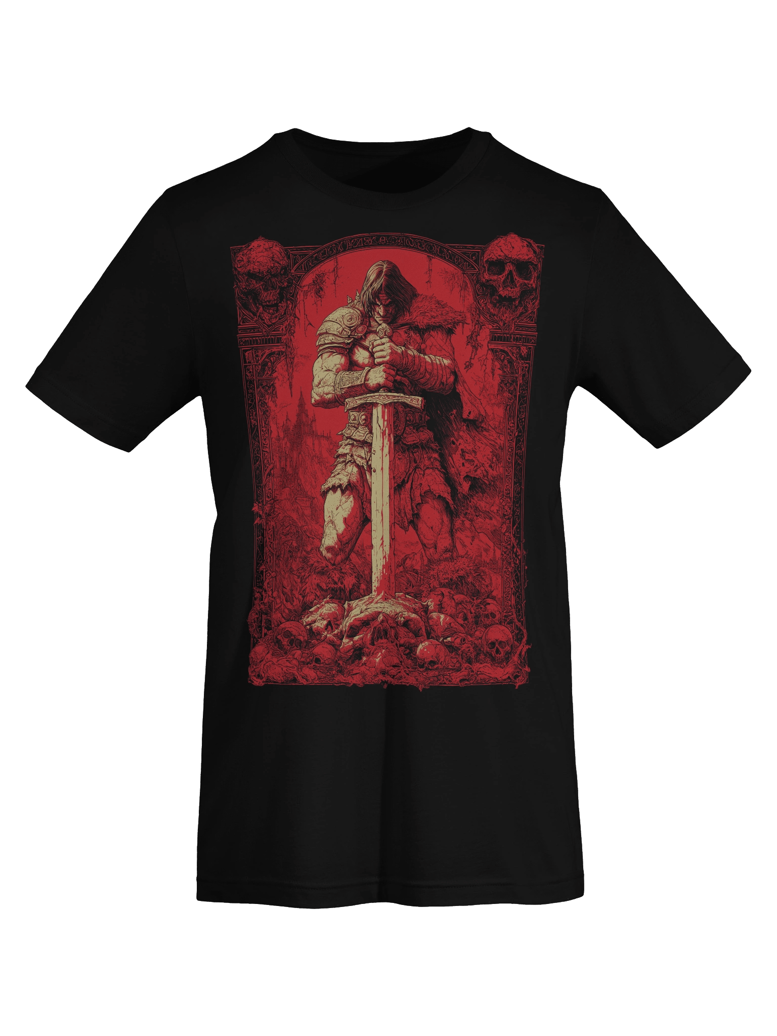 Savage Sword Blood Red Conan Cimmeria Barbarian Robert E. Howard Hyborian Crom, Dark Fantasy T-Shirt product image (7)