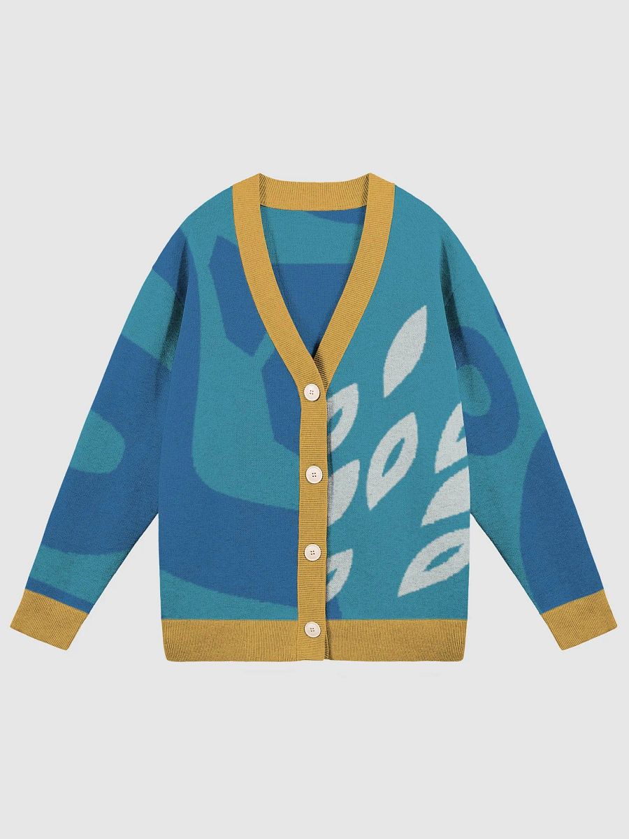 Art Teacher Leafy Blue Knit Cardigan product image (1)