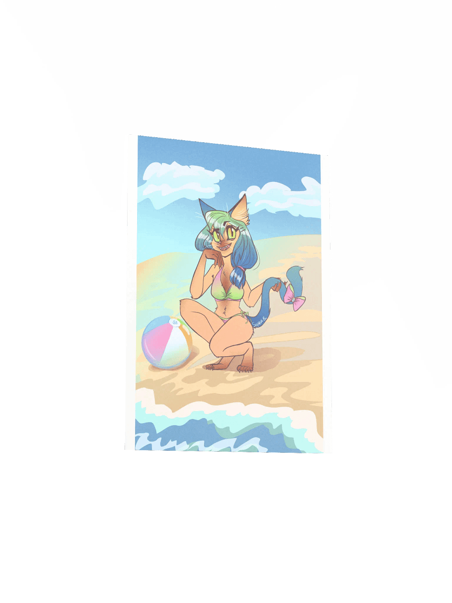 Beach Kitty - Vivid Matte Poster Print product image (3)