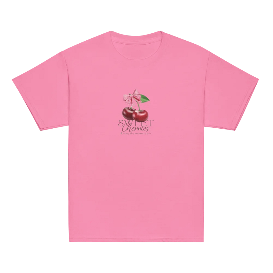 Kids T-Shirt Cherries Pink Bow product image (2)