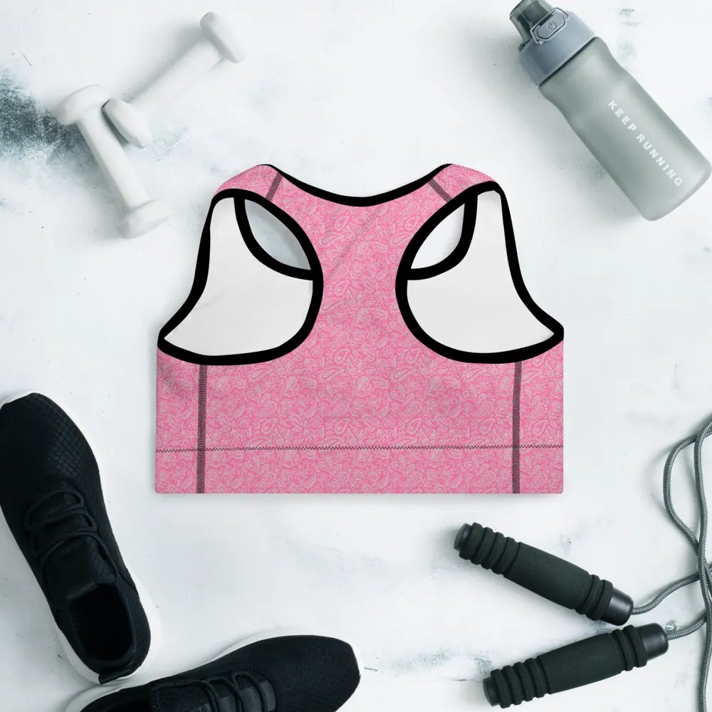 Light Pink All-Over Print Padded Sports Bra product image (9)