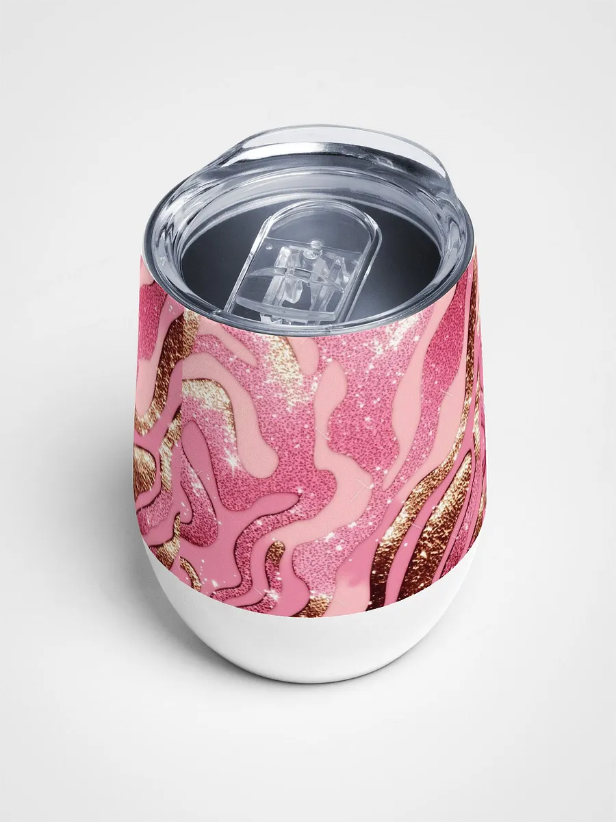 Stemless Glitter Pink Wine Tumbler Girls Trip Stainless Steel With Lid product image (4)