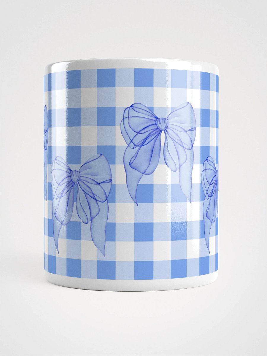 Mug Blanc Vichy Revisité - Bleu Ciel - Cadeau Style Chic et Poétique product image (5)