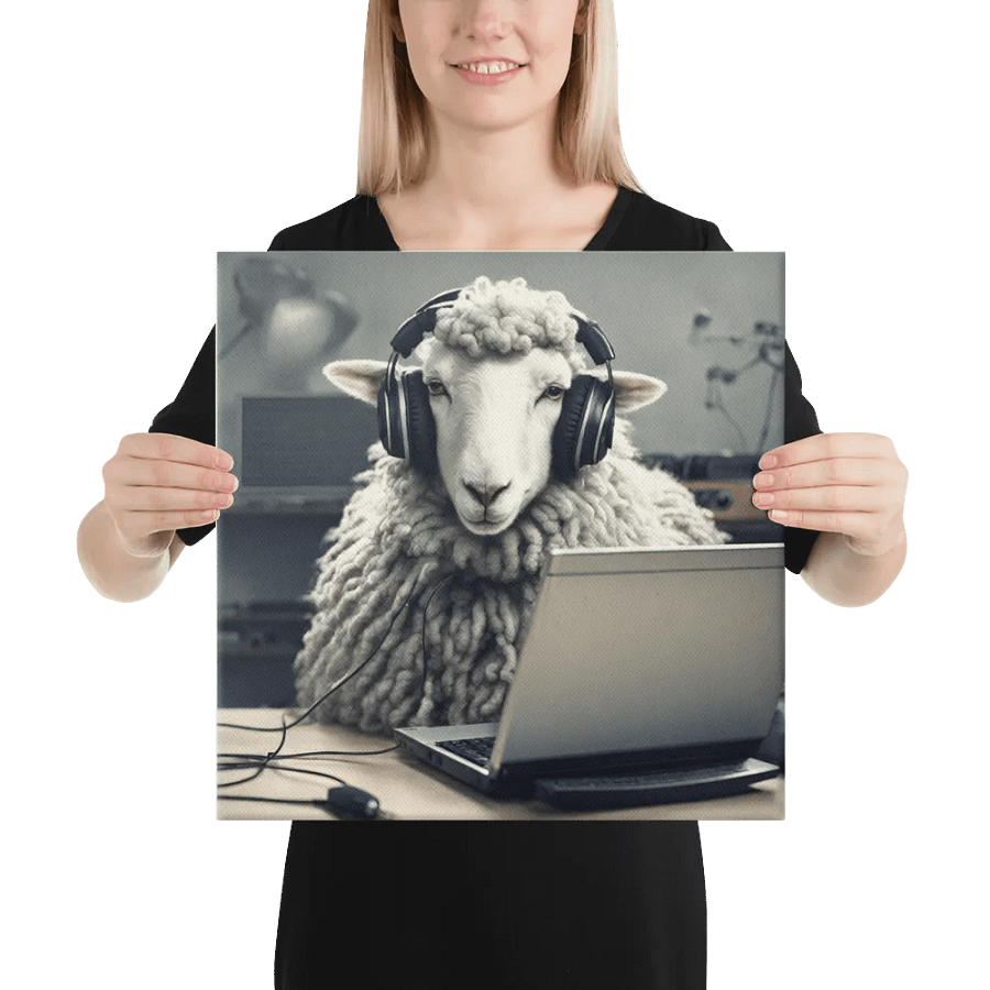 Sheep With Headphones And Laptop Wall Art product image (3)