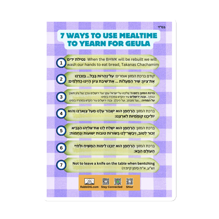 Magnet - 7 Ways to Yearn for Geulah During Mealtime product image (1)