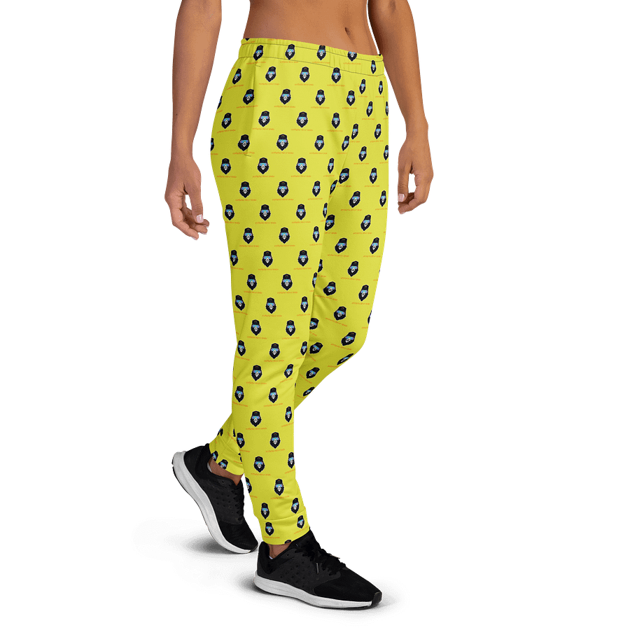 Synthsquatch Fitness Bigfoot Monogram Logo All-Over Print Women's Joggers (Neon Yellow) product image (4)