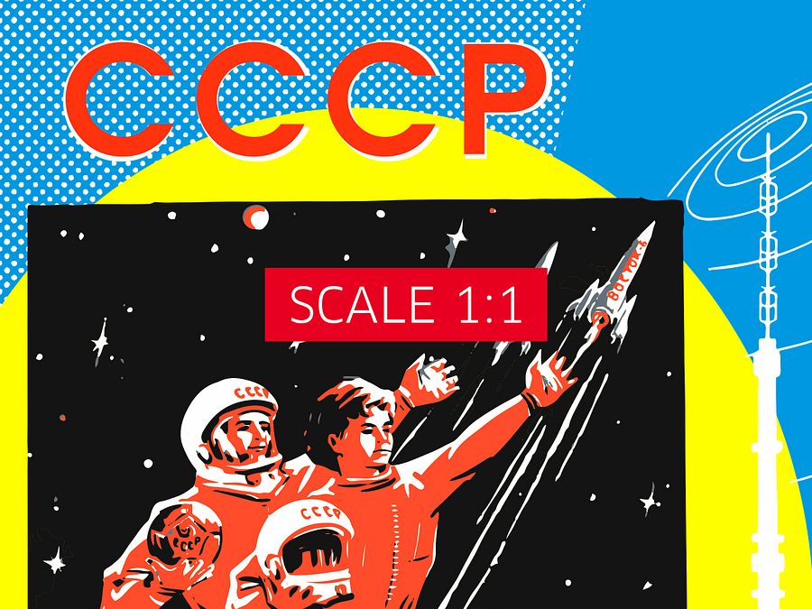Soviet space, USSR 1963 — Soviet vintage space art poster, soviet retro poster product image (6)