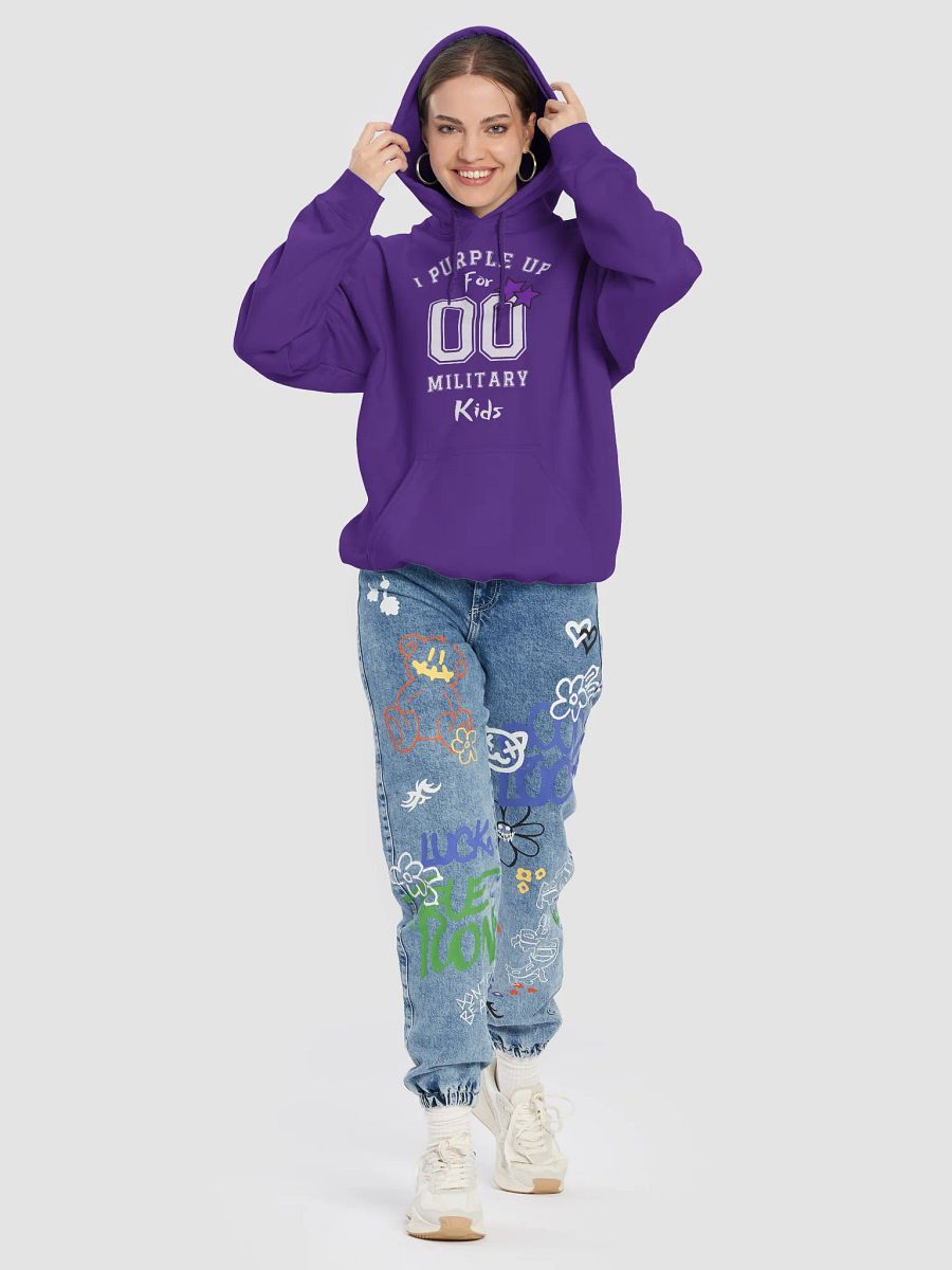 Purple Up For Military Child Month Hoodie For Men And Women With Purple Stars product image (4)