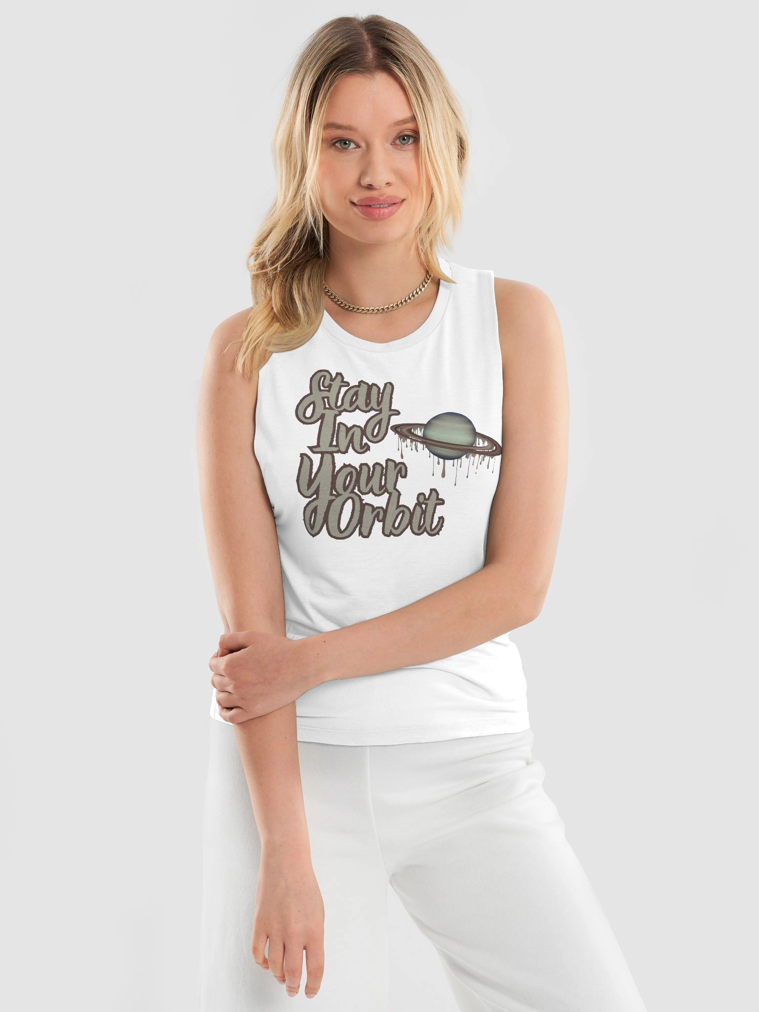 Stay In Your Orbit Saturn Flowy Tank Top product image (3)