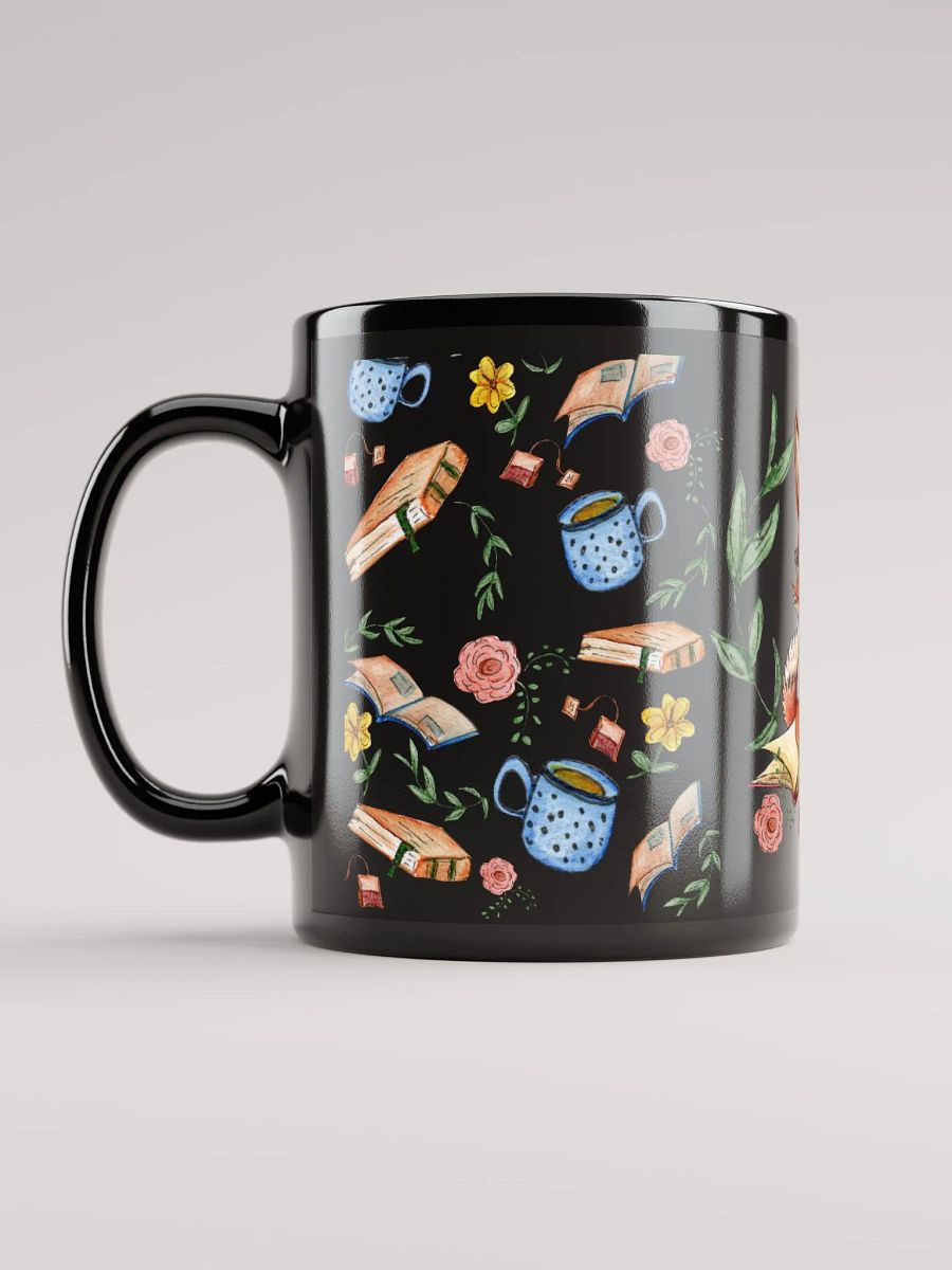 Tea Time Fox Black Mug product image (6)