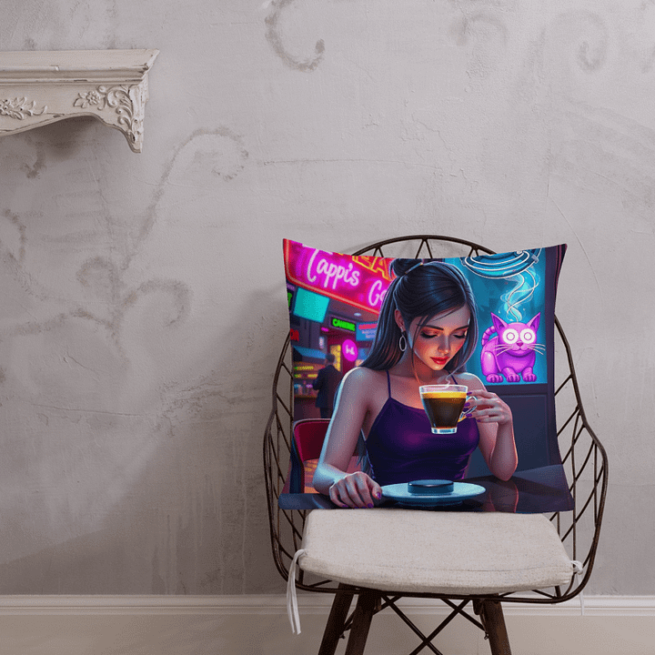 Pillow-Midnight Brew: The Cat on Caffeine product image (3)