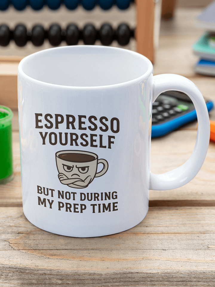 "Espresso Yourself (But Not During My Prep Time)" Funny Teacher Mug product image (1)