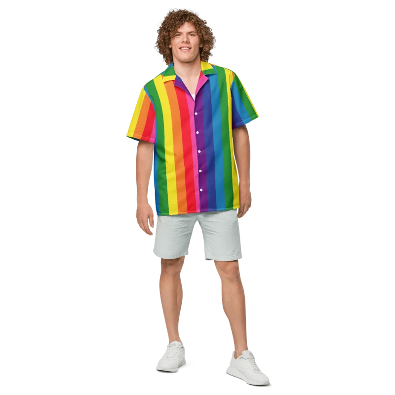 1978 Rainbow Pride Flag = 8-Color - All-Over Print Hawaiian Shirt product image (3)