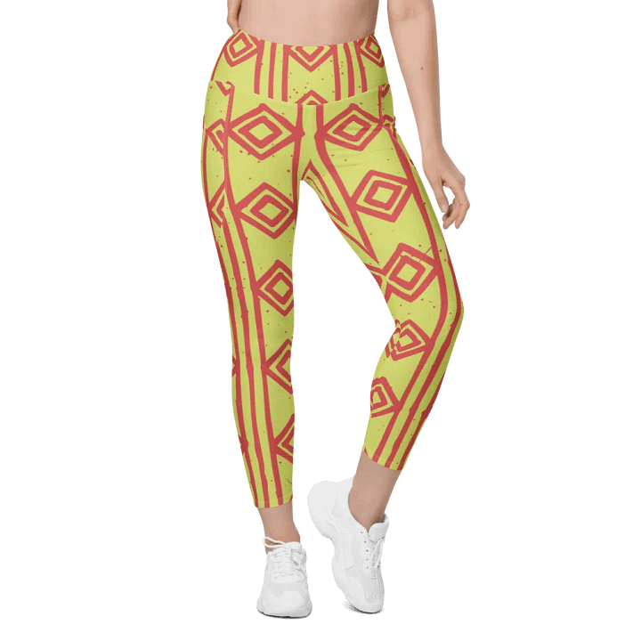 Leggings with Pockets – Hand-Drawn Style Ethnic Pattern for Unique Comfort product image (1)