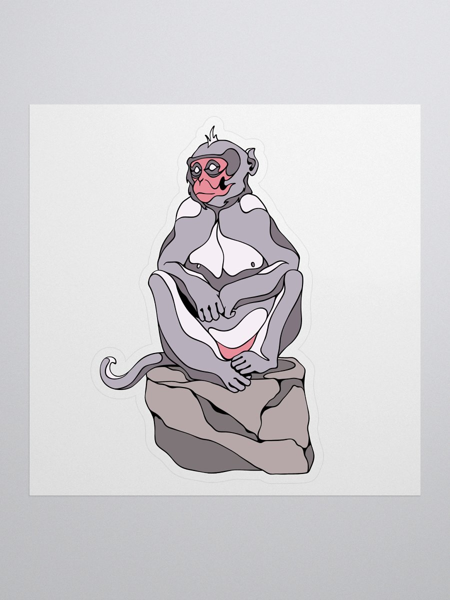 Chill Macaque - Large Kiss Cut Sticker product image (1)