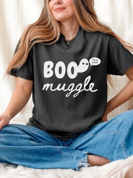 Boo Muggle Halloween Cozy Minimalist Fall Shirt product image (4)