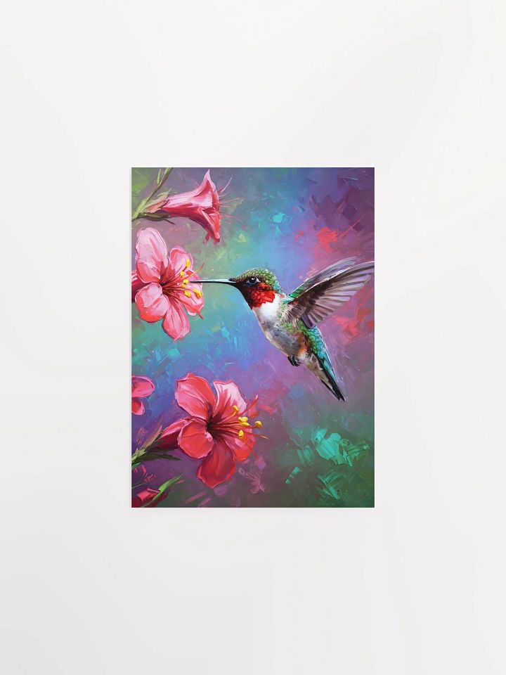 Whispering Blooms: Hummingbird Melody Poster product image (1)