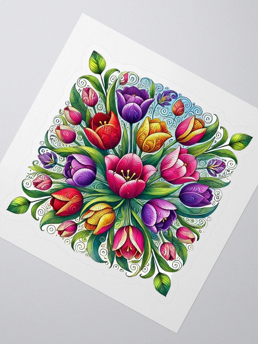 Whimsical Tulip Paradise Stickers | AI Design flower product image (2)