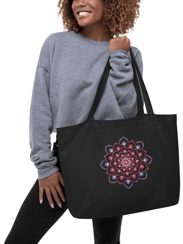 Purple and Pink Dot Mandala Organic Cotton Tote Bag product image (1)