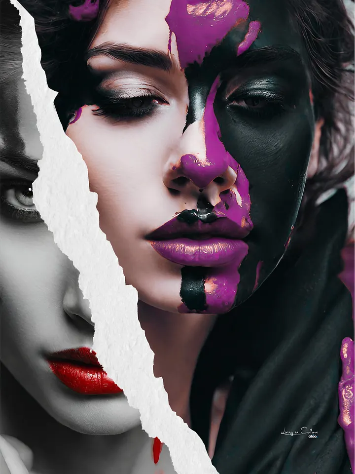 Living in Colors | Purple, red and beyond | Framed Collage Painting product image (1)