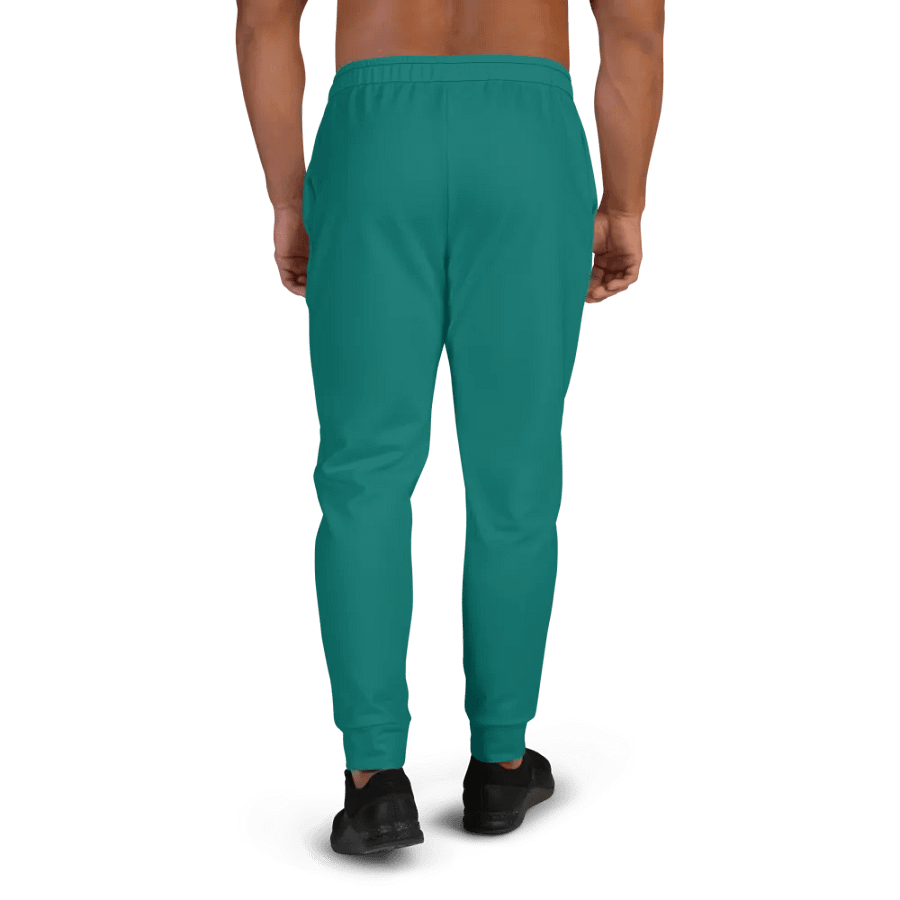 Plain Deep Sea Green Light Summer Recycled Polyester Premium Men's Joggers by Treasure Pie product image (4)