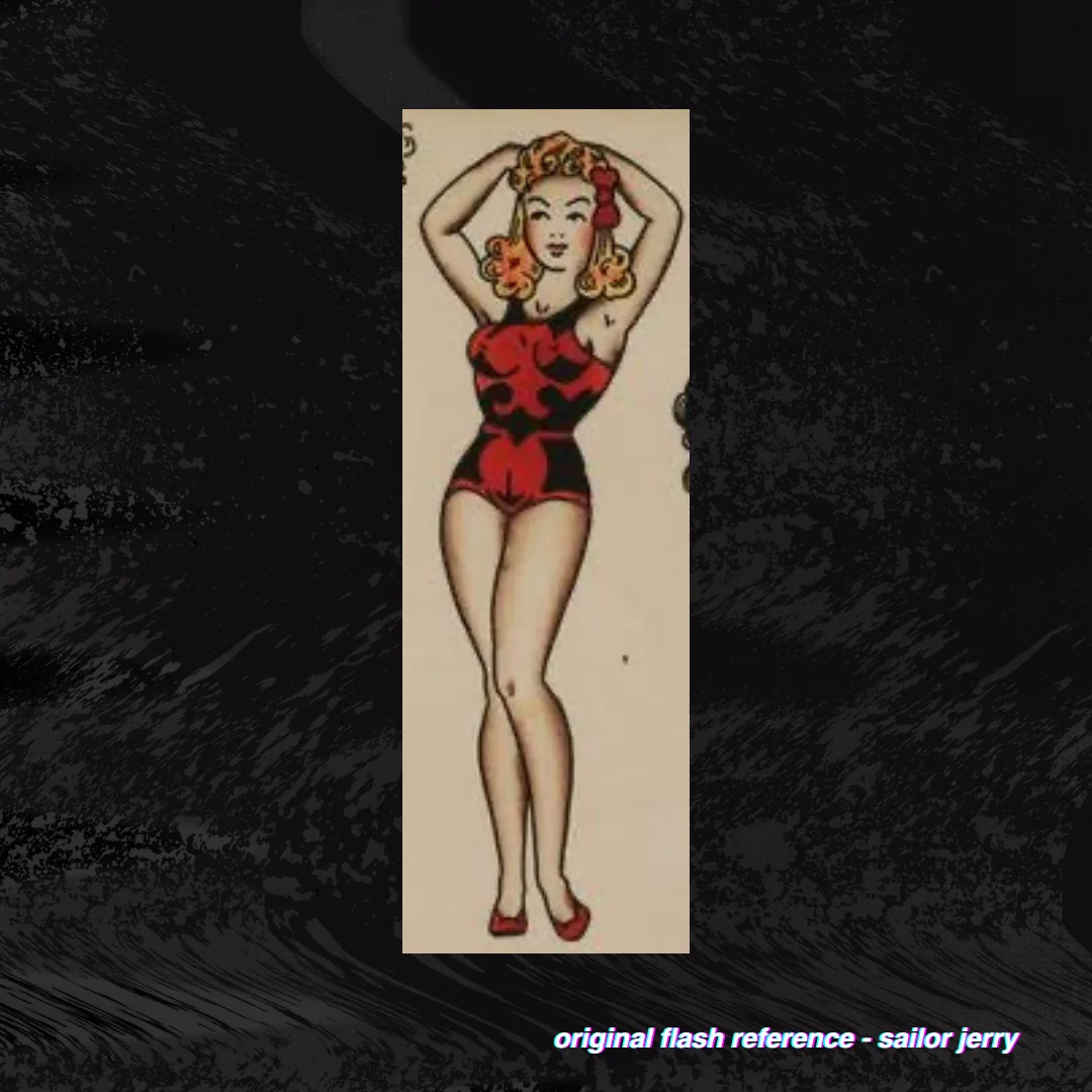 Sailor Jerry Red Swimsuit Pin Up Pattern product image (3)