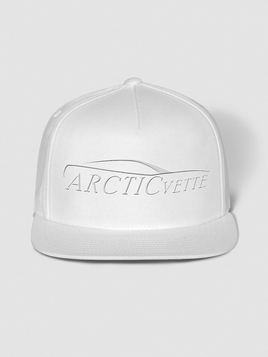 Arctic Vette Flat Bill Snap Back Hat - All White product image (1)