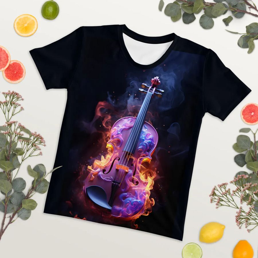 Violin on Fire All Over Print T-shirt product image (7)