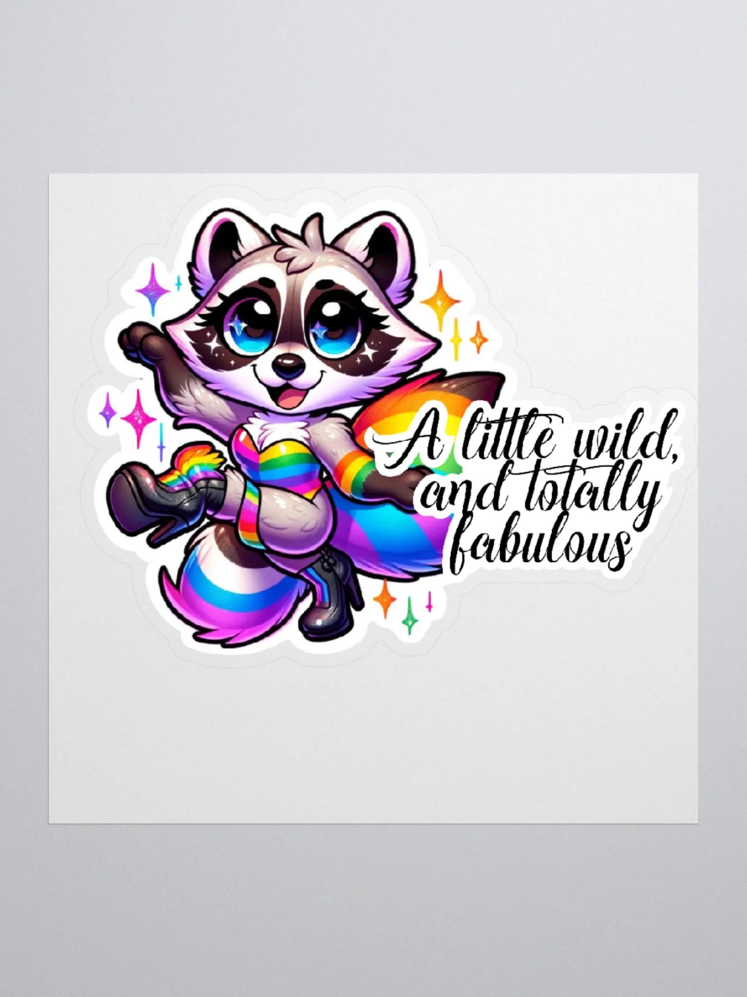 A Little Wild, and Totally Fabulous-Drag Queen Sticker-Rainbow Sticker-LGBTQIA+ product image (1)
