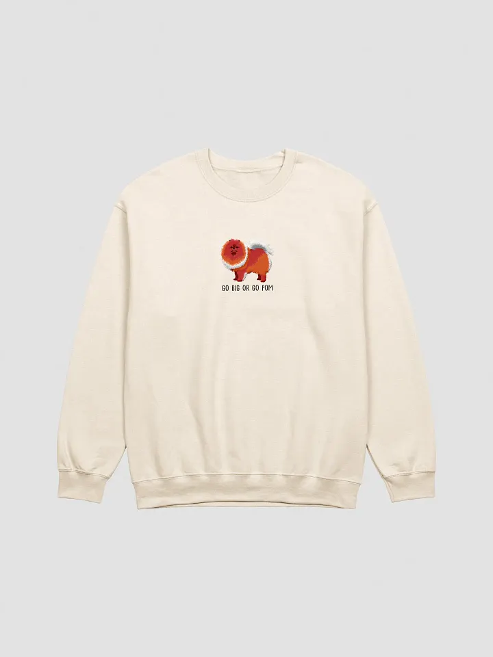 Go Big or Go Pom Sweatshirt (Embroidered) of a Pomeranian(Red) product image (13)