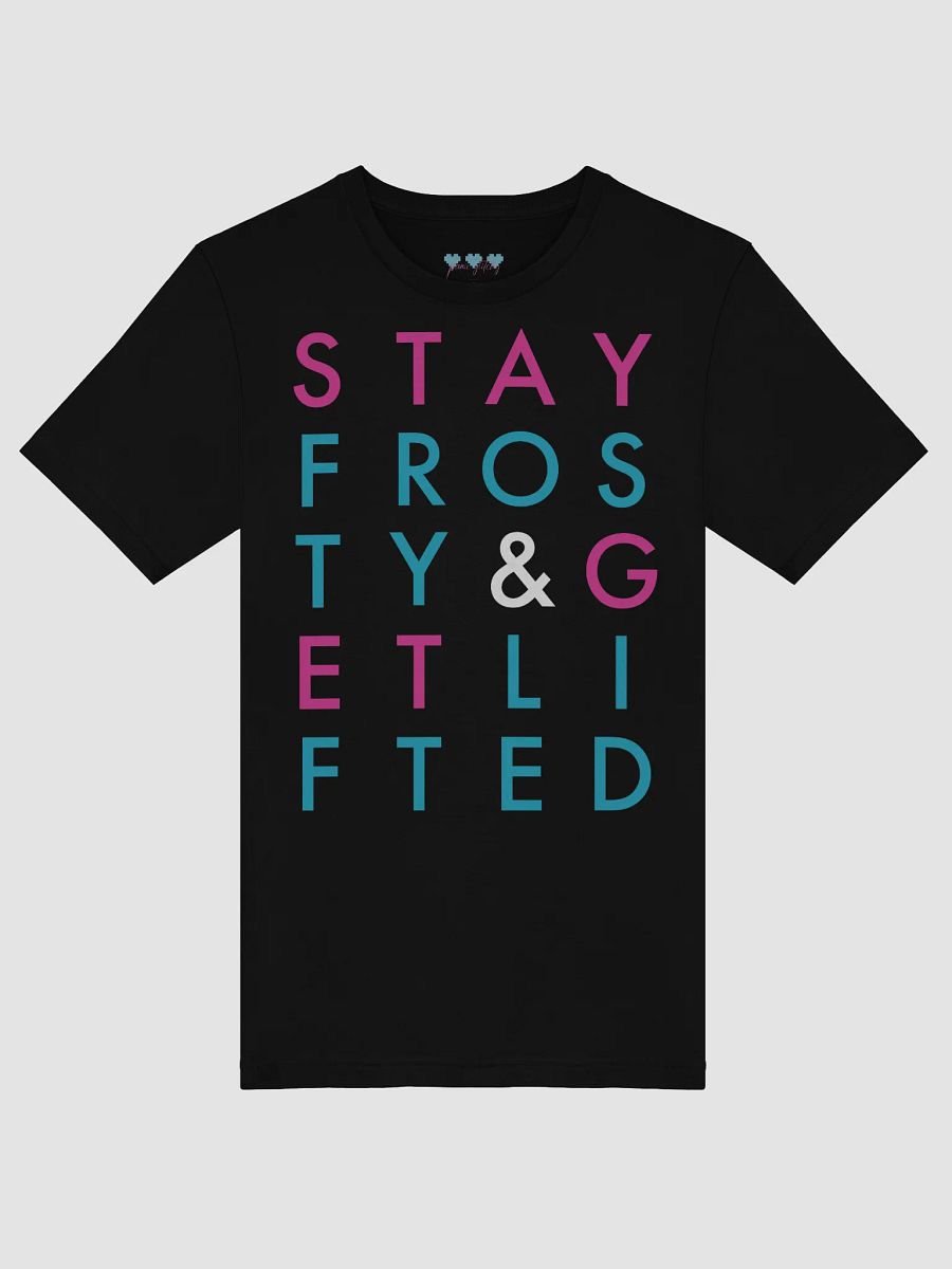 Stay Frosty & Get Lifted: Dark Mode Typography Tee product image (5)