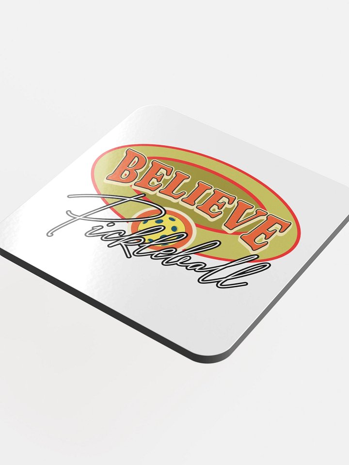 Believe Pickleball Glossed Cork Coaster product image (1)