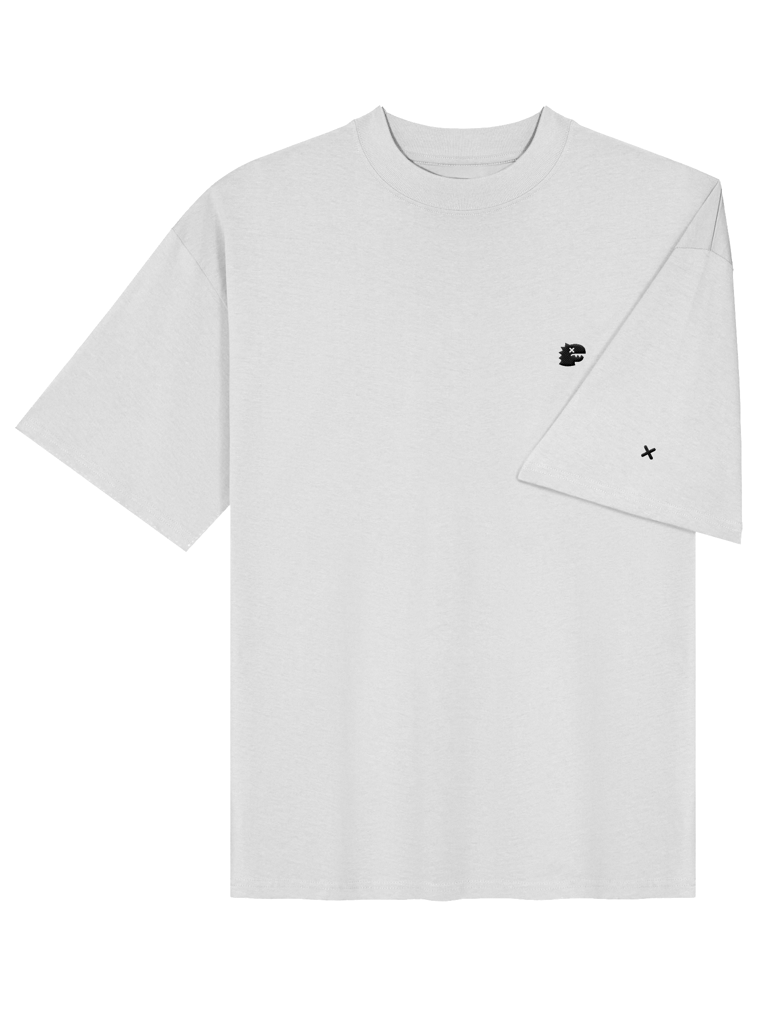 FMB ∣ JETLAG DINO Left Chest Embroidered Oversized Tee White product image (4)