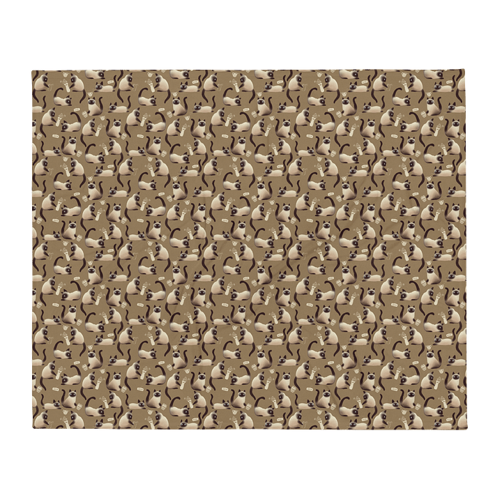 Bad Siamese Cats Knocking Stuff Over Throw Blanket, Brown product image (1)