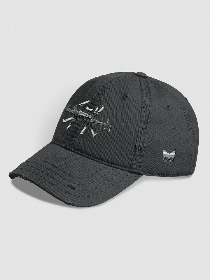 HARD&CORE Spook Barbed Wire Emroidered Distressed Dad Hat product image (2)