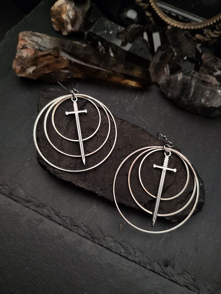 Earrings Swords - Silver Sword Trio product image (1)